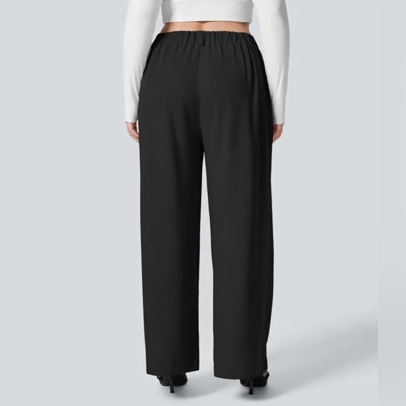 NEW Halara Flex Waffle Knit Pants Sz XL Petite Wide Leg High Waist Pockets - Picture 2 of 11